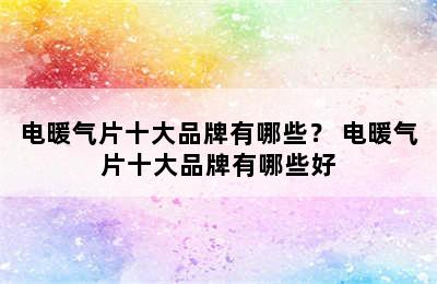 电暖气片十大品牌有哪些？ 电暖气片十大品牌有哪些好